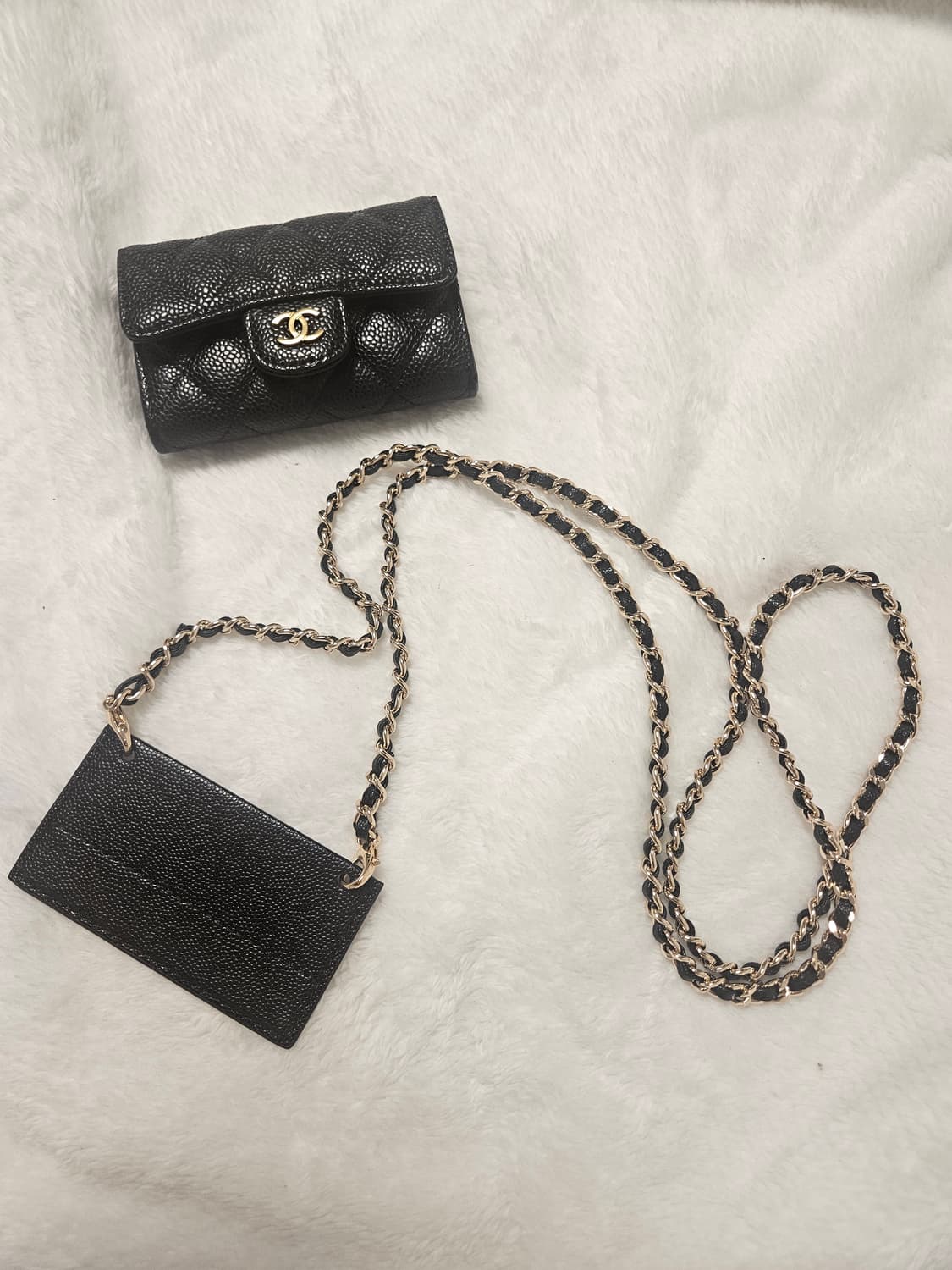 샤넬 캐비어 금장 카드지갑 블랙 상품이미지5