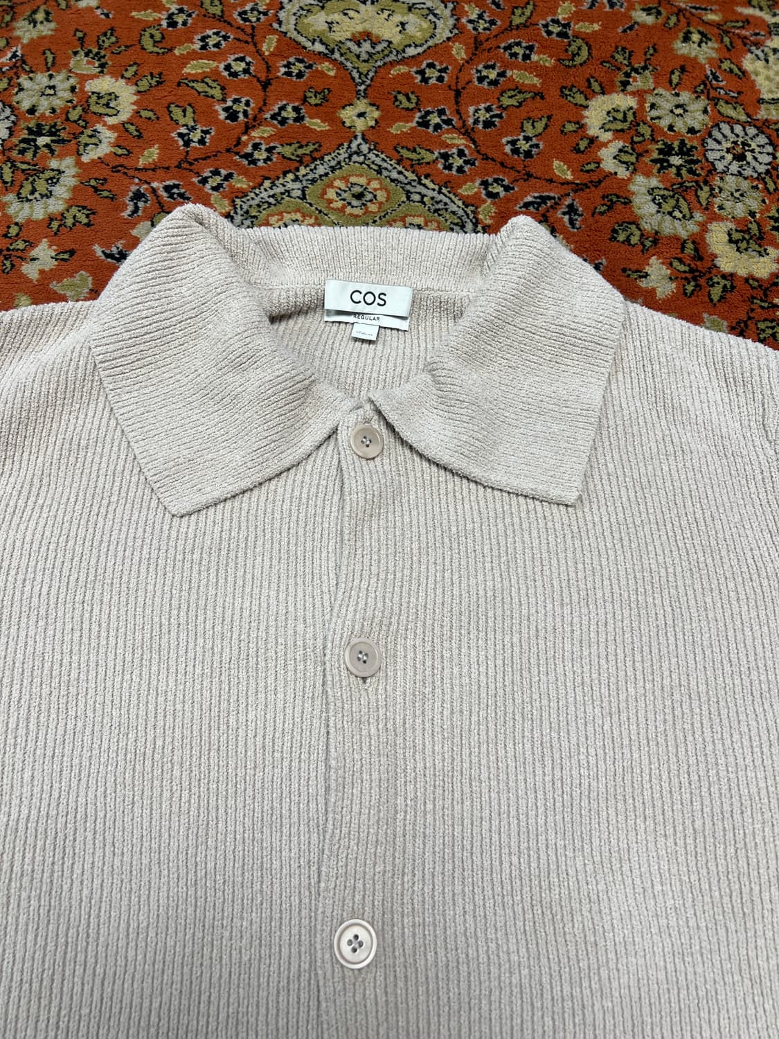 [XL] 코스 카라 가디건 베이지 그레이 상품이미지4