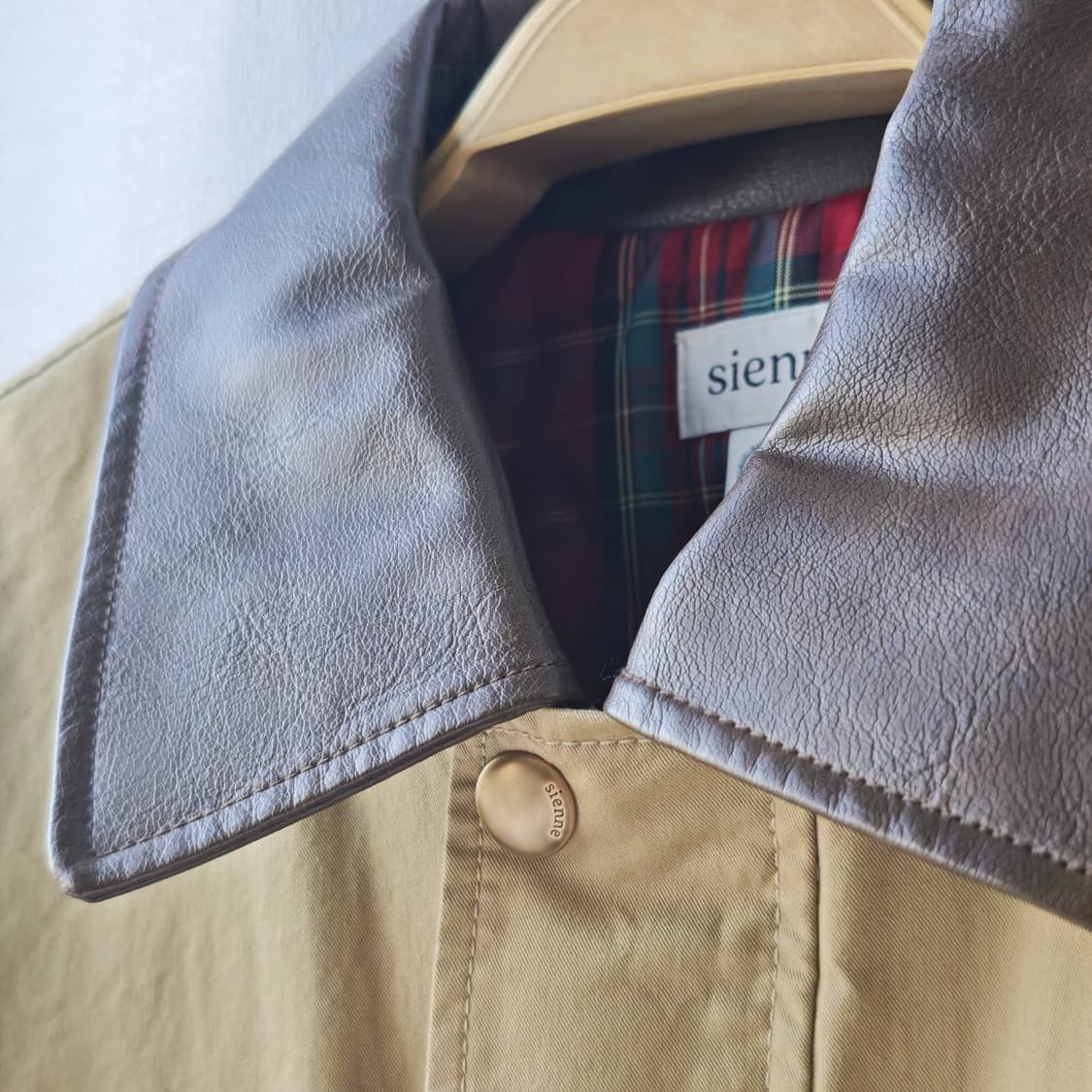 시엔느 타탄 트렌치 점퍼 베이지 S(여성 FREE) 상품이미지5