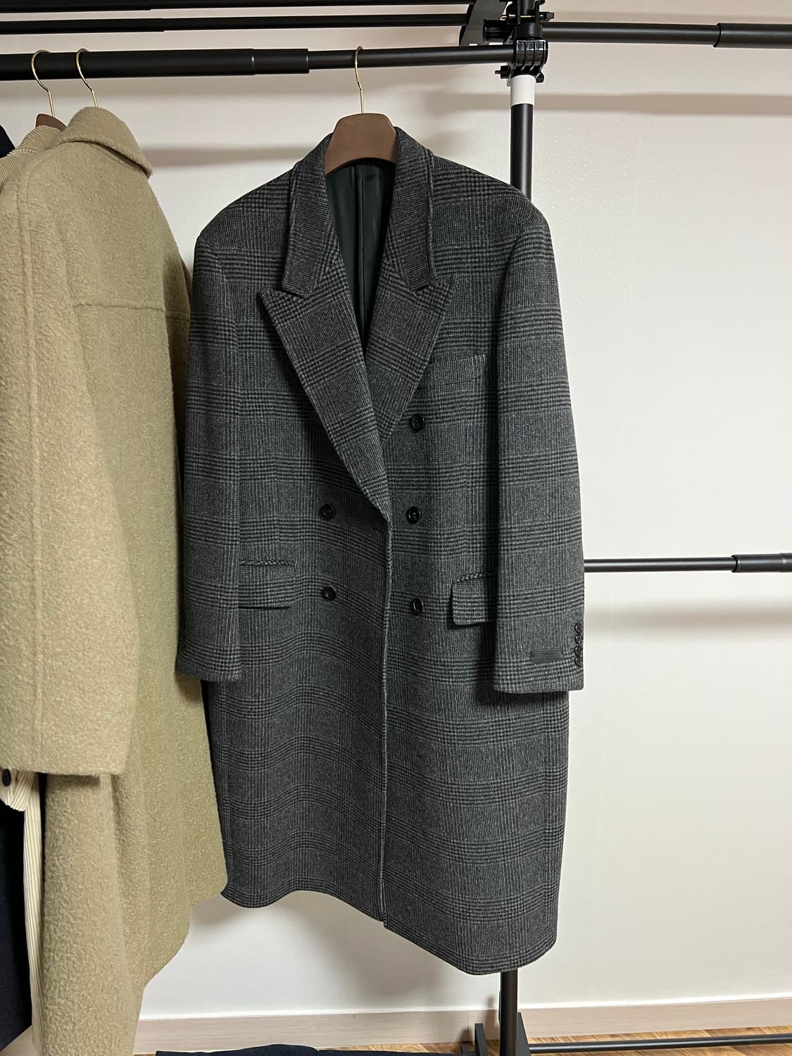 Mngu 체크 더블코트 상품이미지1