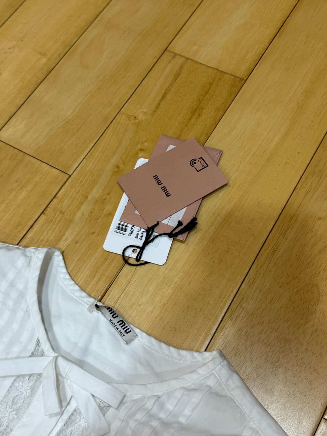 미우미우 리본 로고 미니 원피스 새상품 상품이미지3