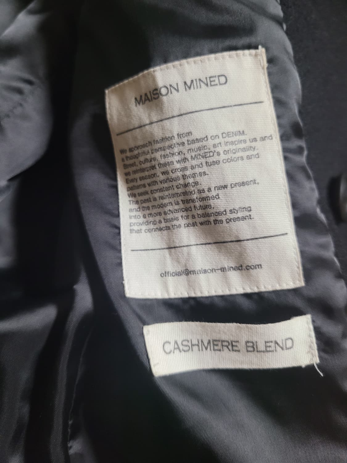 메종미네드 다크네이비 벨티드 코트 상품이미지5