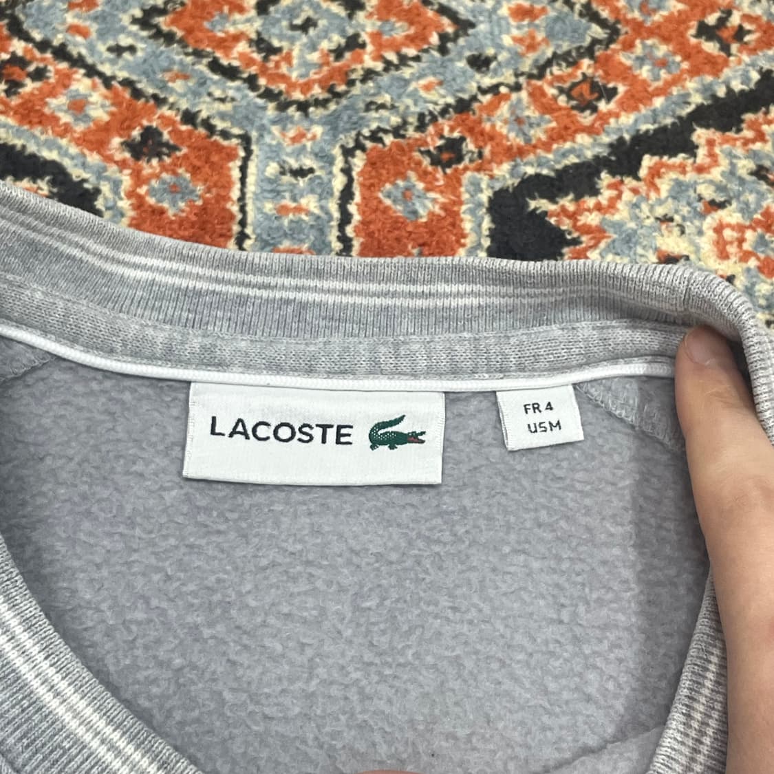 라코스테 페어플레이 프린팅 그레이 기모 맨투맨 여성M 상품이미지4