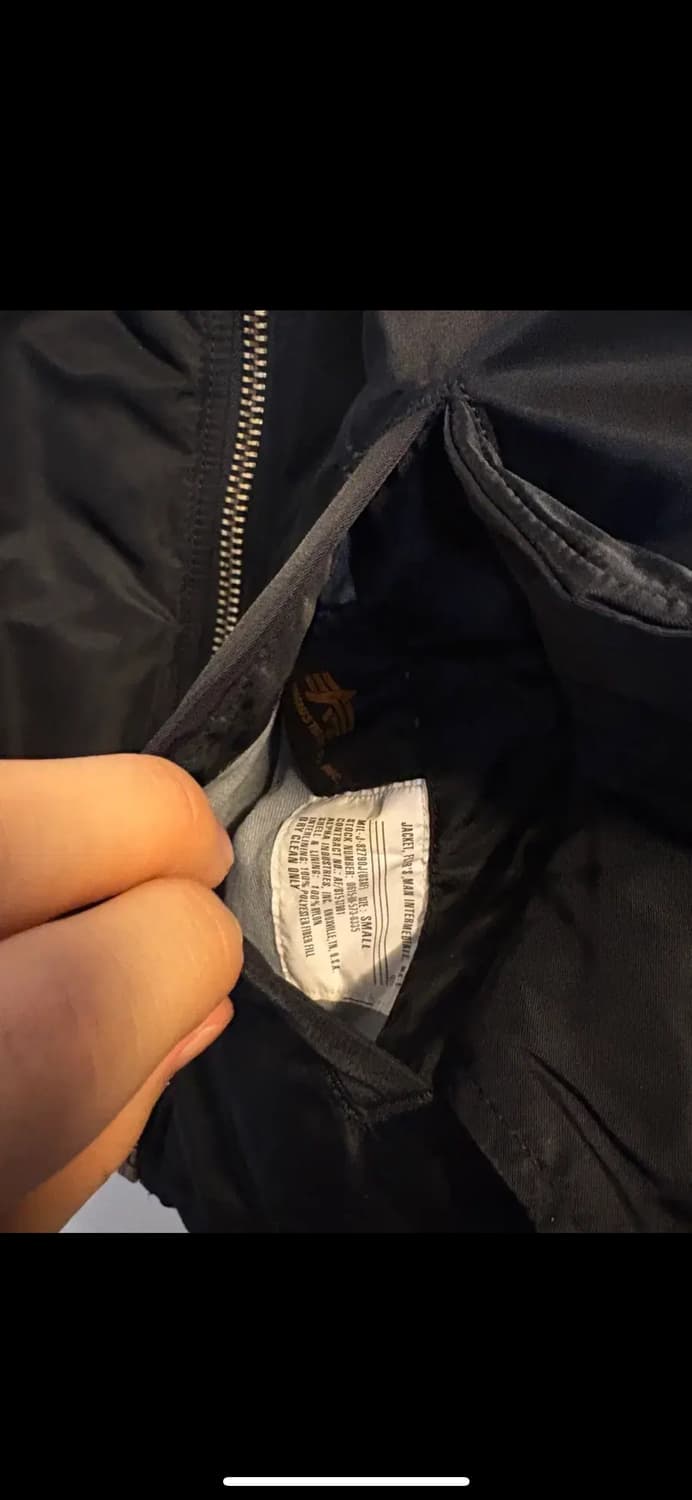 알파인더스트리 ma-1 블랙 S 상품이미지5