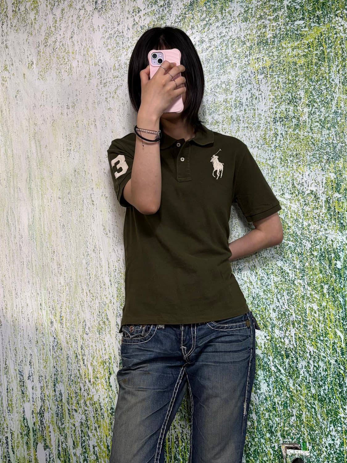 폴로 빅포니 치프키프 올리브 카키 카라 pk 반팔 티셔츠 L 상품이미지1