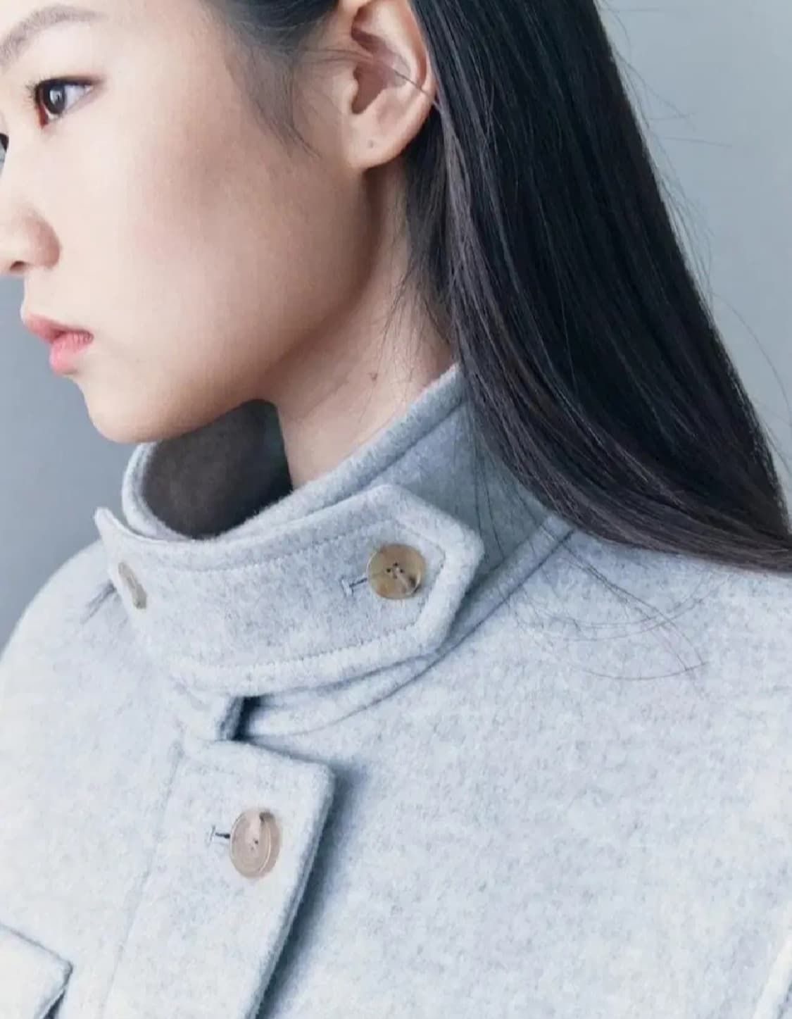 구호플러스 하이넥 캐시미어울 코트 프리사이즈 상품이미지6