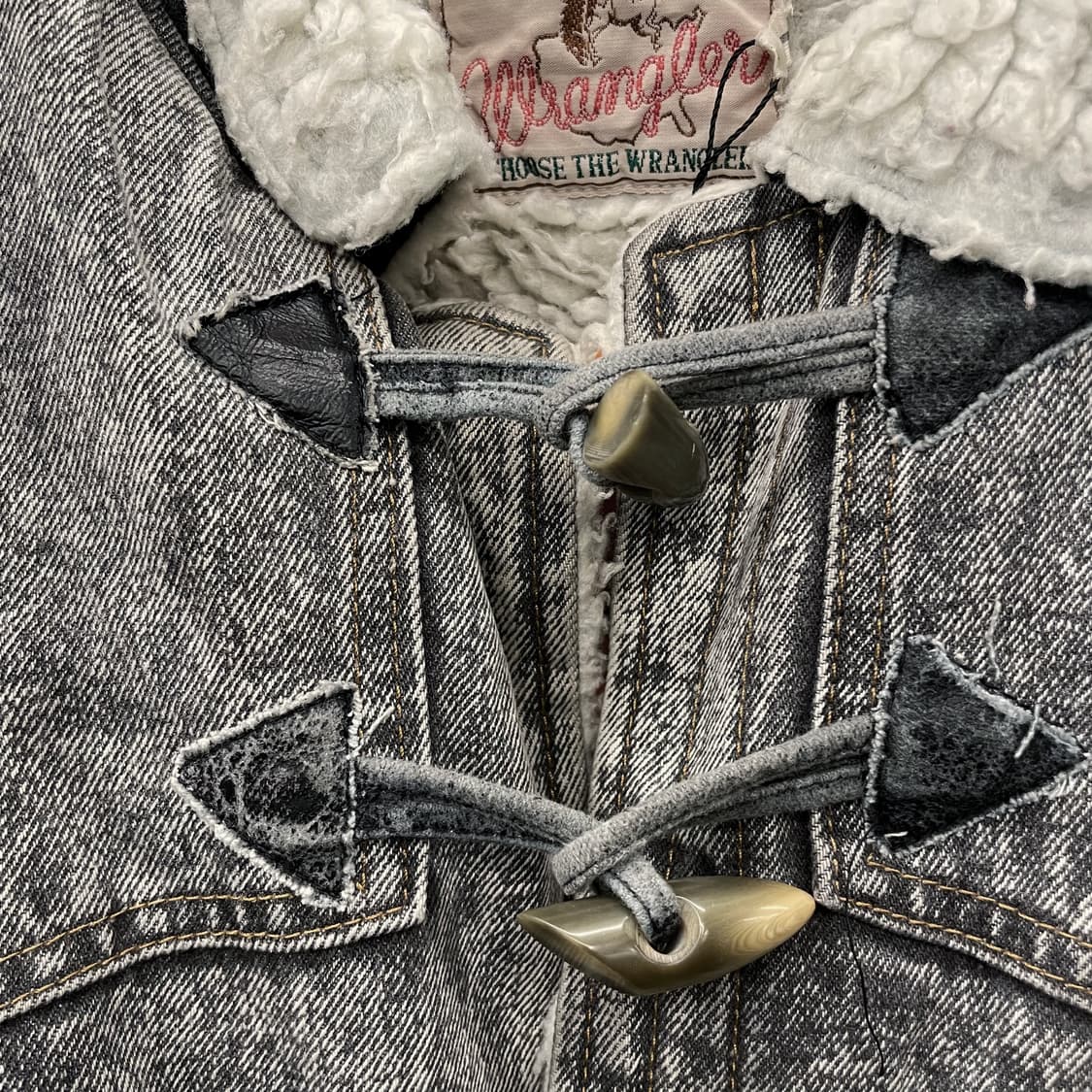 90s 랭글러 쉐르파 웨스턴 카우보이 데님 코트 자켓 상품이미지5