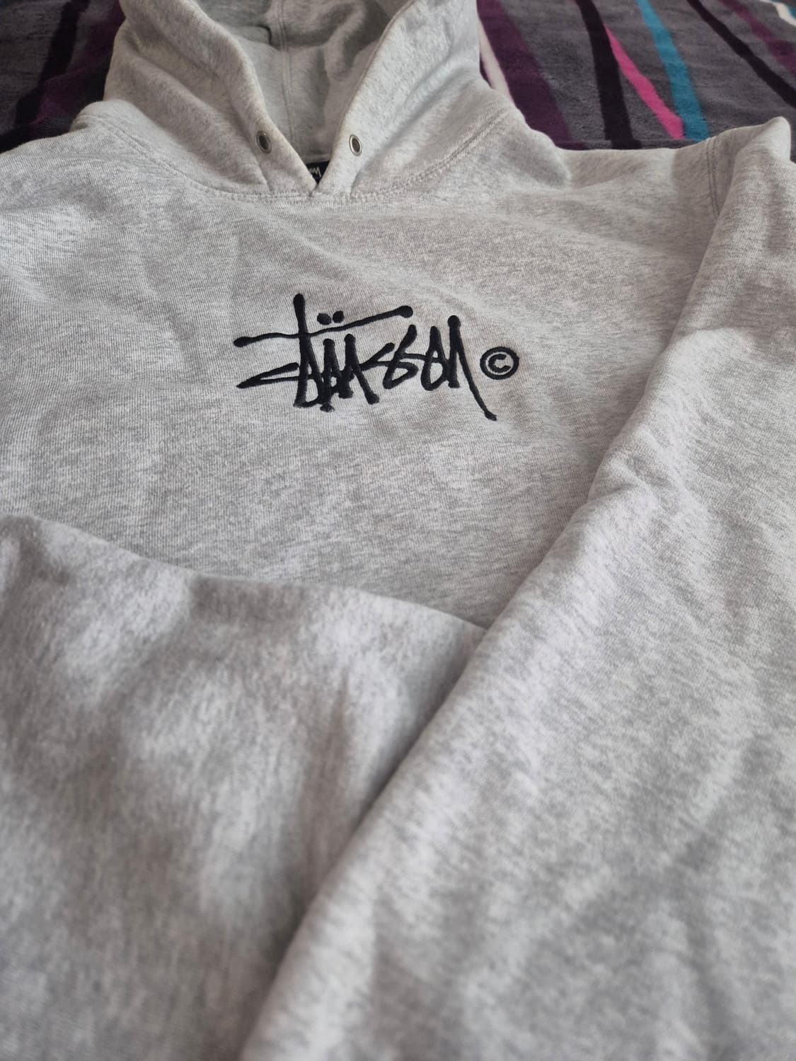 (L)스투시 스탁로고 아플리케 후드 상품이미지2