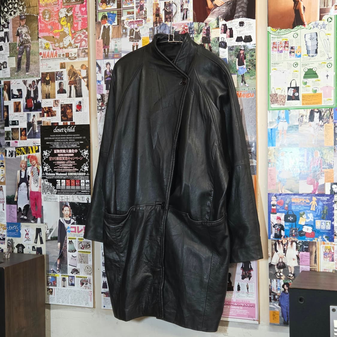 JPN 리얼레더 원버튼 가죽 코트 상품이미지3