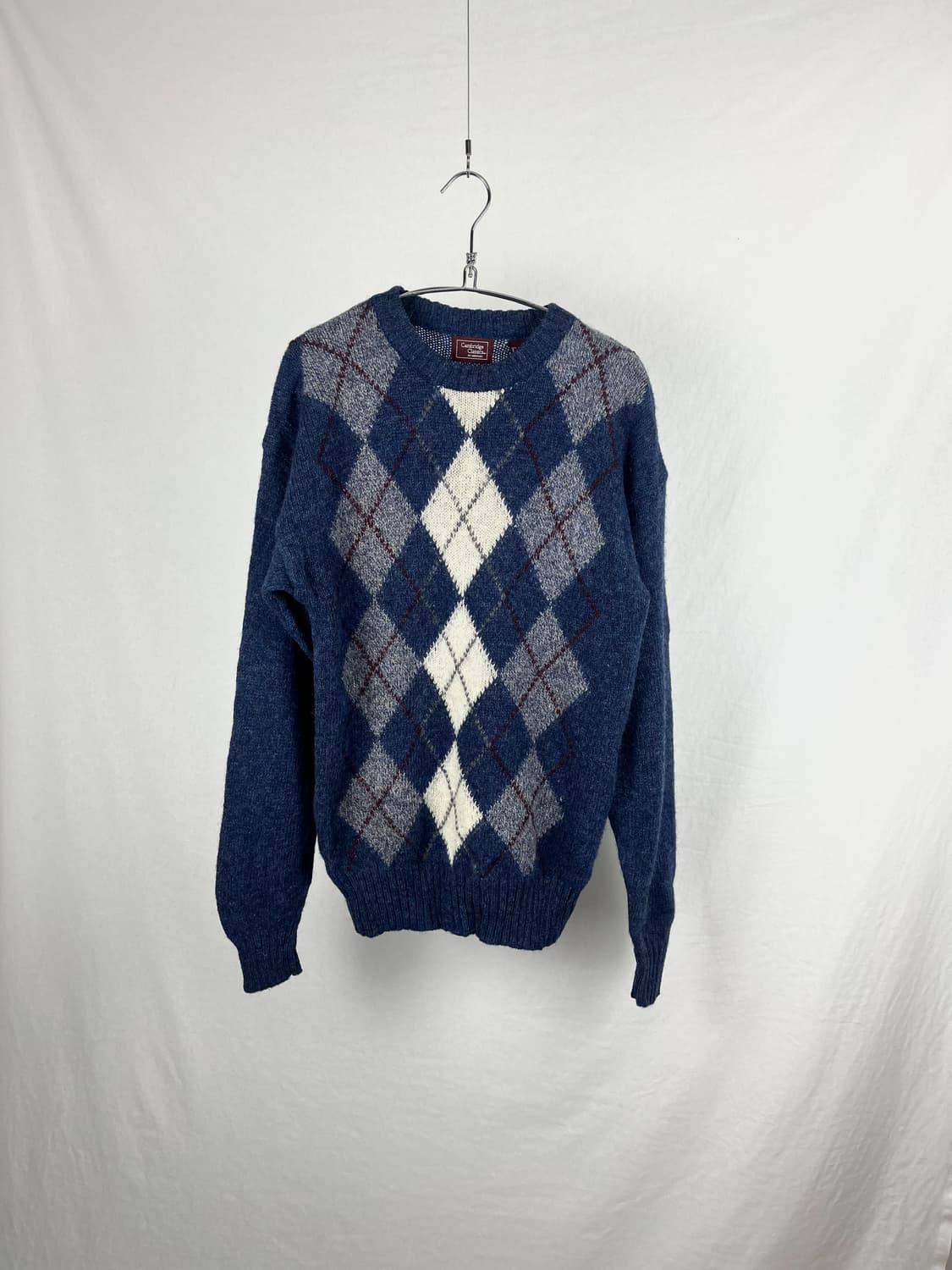 Vintage 울 아가일패턴 니트 상품이미지1