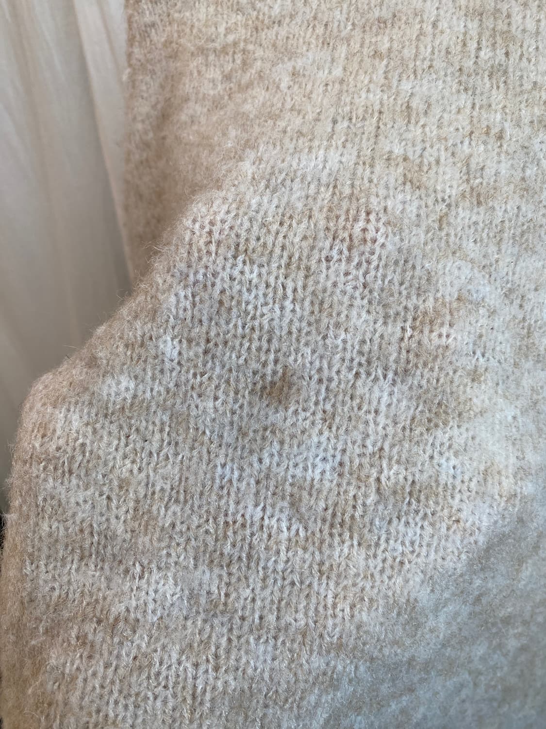 라이트베이지 울혼방 니트(L) 상품이미지7