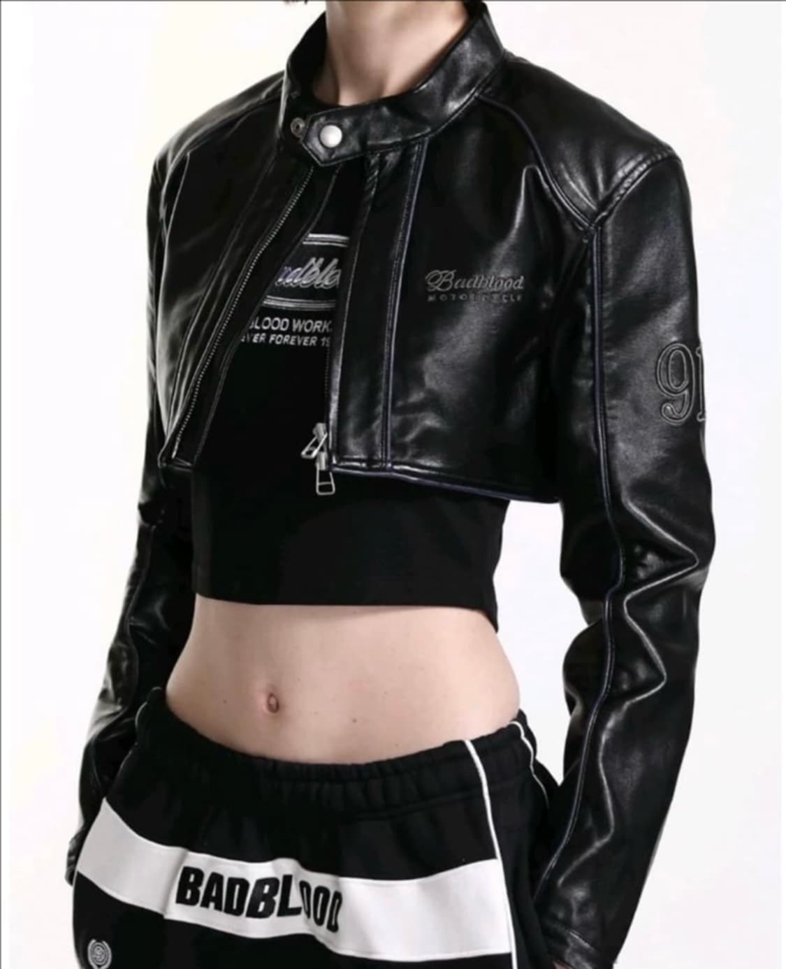 배드블러드 빅터 크롭 레이싱 자켓 상품이미지1