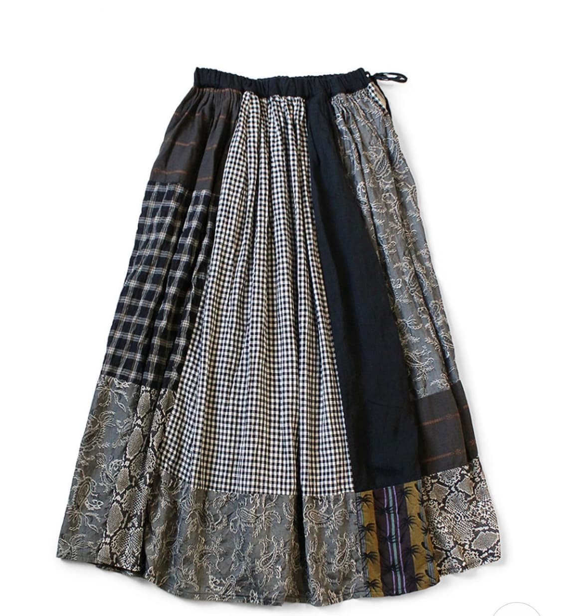 캐피탈 패치워크 게더 스커트(블랙) 구매합니다 상품이미지1
