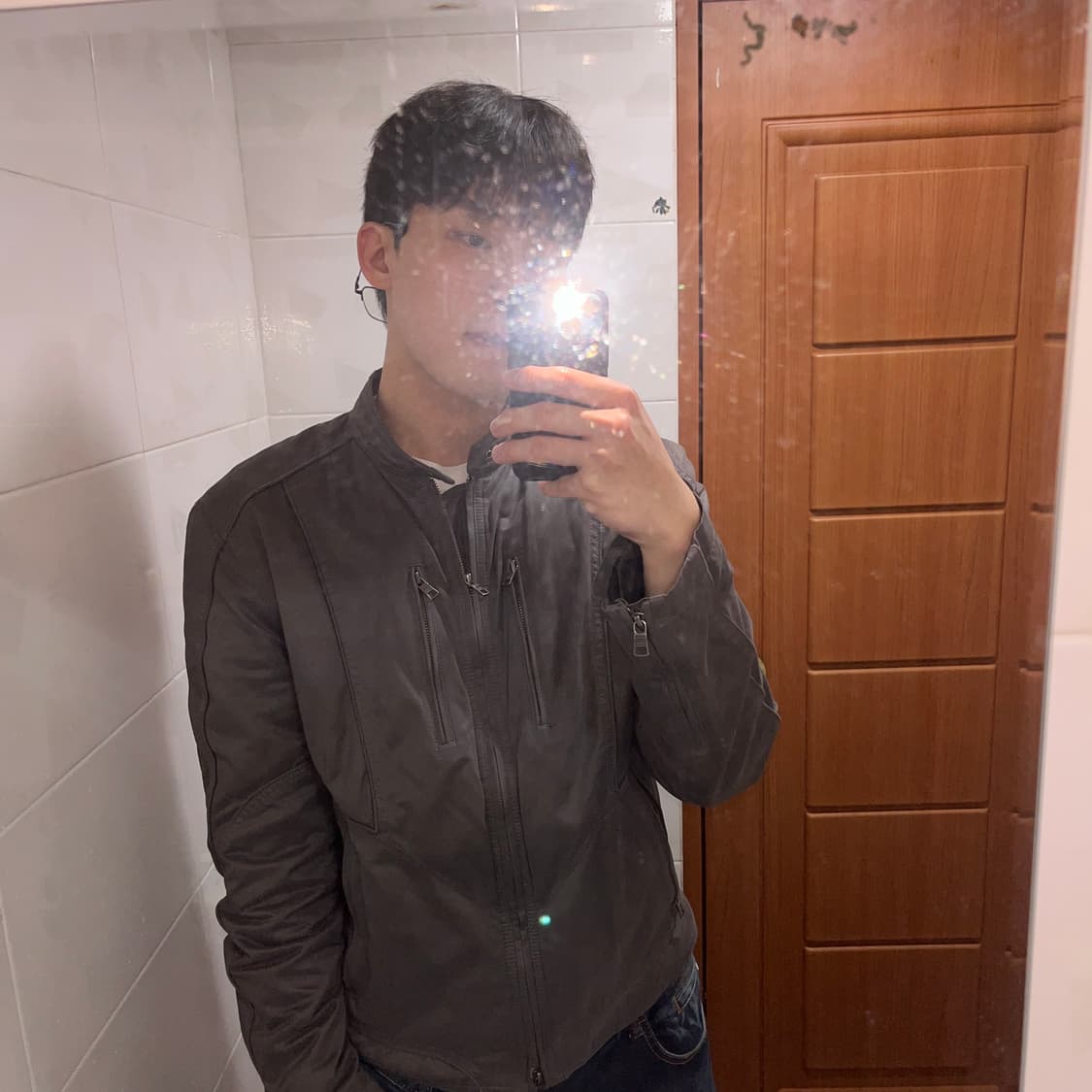 아르마니 익스체인지 스톤 그레이 바이커 자켓 상품이미지2