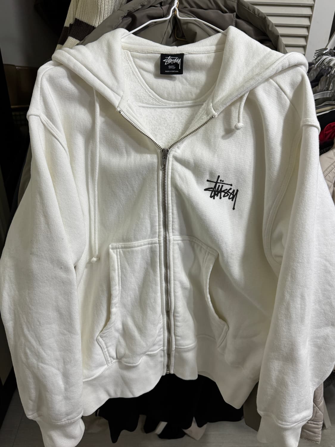 스투시 베이직 피그먼트 다이드 집 후드 네츄럴 상품이미지3