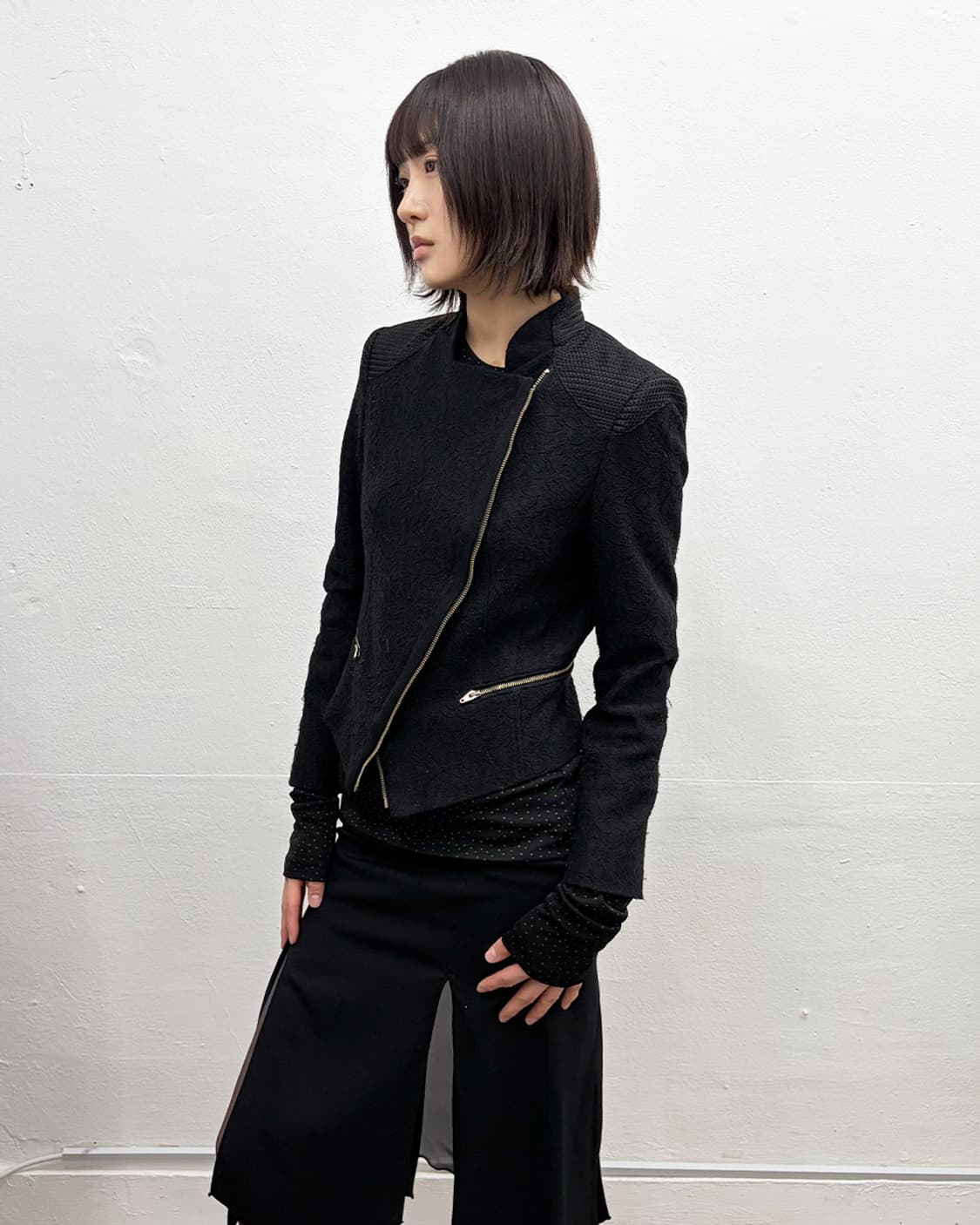 빈티지 플로럴 패턴 모토 자켓 상품이미지4