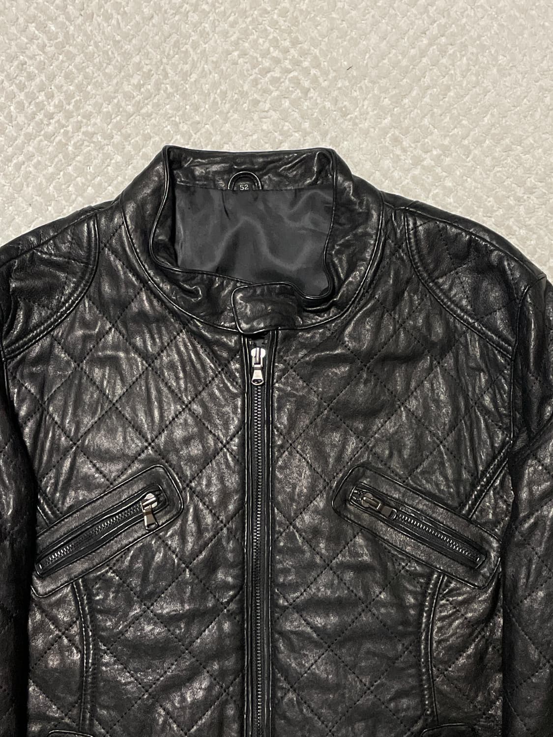 [52] 광희시장 웨스턴 무드 램스킨 양가죽 절개 바이커 레더 자켓 상품이미지3