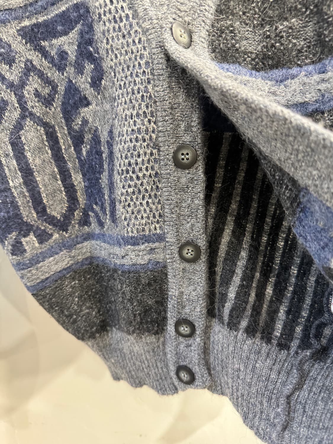 japan vintage wool 패턴 가디건 상품이미지3