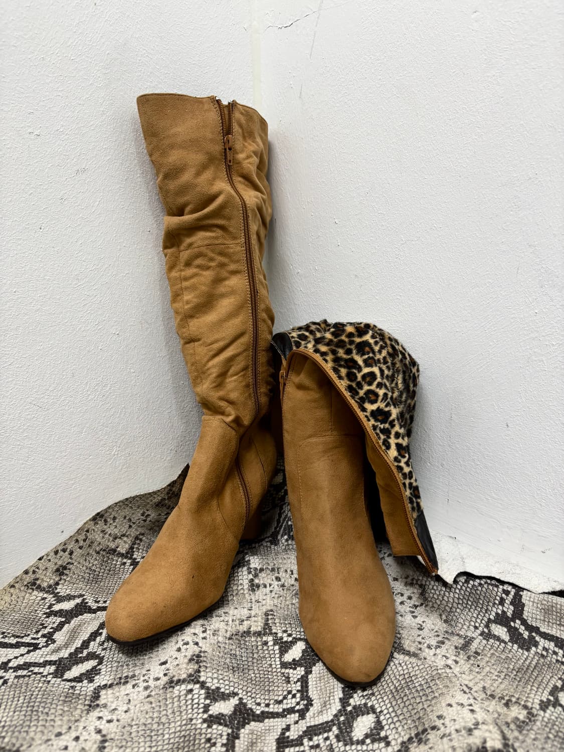 “Vintage” Y2K Leopard Detail Brown Long  상품이미지6