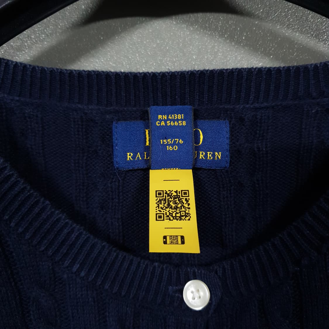 여성) 폴로 랄프로렌 신형 21FW 큐알 포니 케이블 니트 꽈배기 가디건 상품이미지7