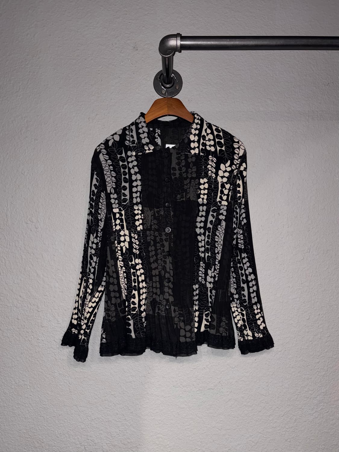 빈티지 나뭇잎 플리츠 셔츠 상품이미지2