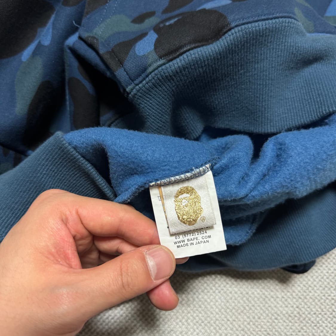 BAPE x 파리생제르망 블루 카모 샤크 후드집업 상품이미지4