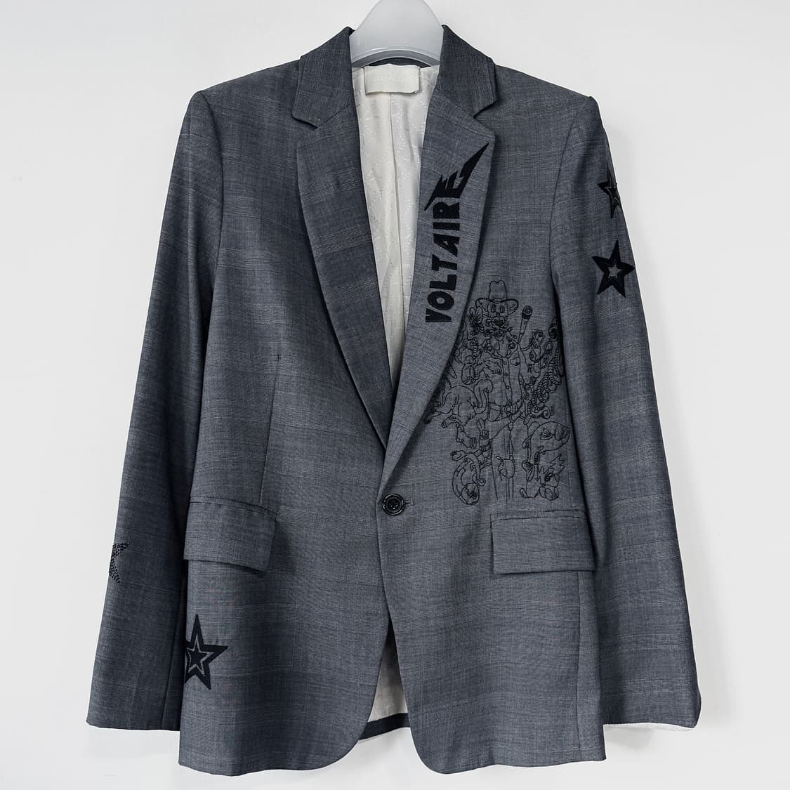 쟈딕앤볼테르 체크 자수 블레이저 상품이미지5