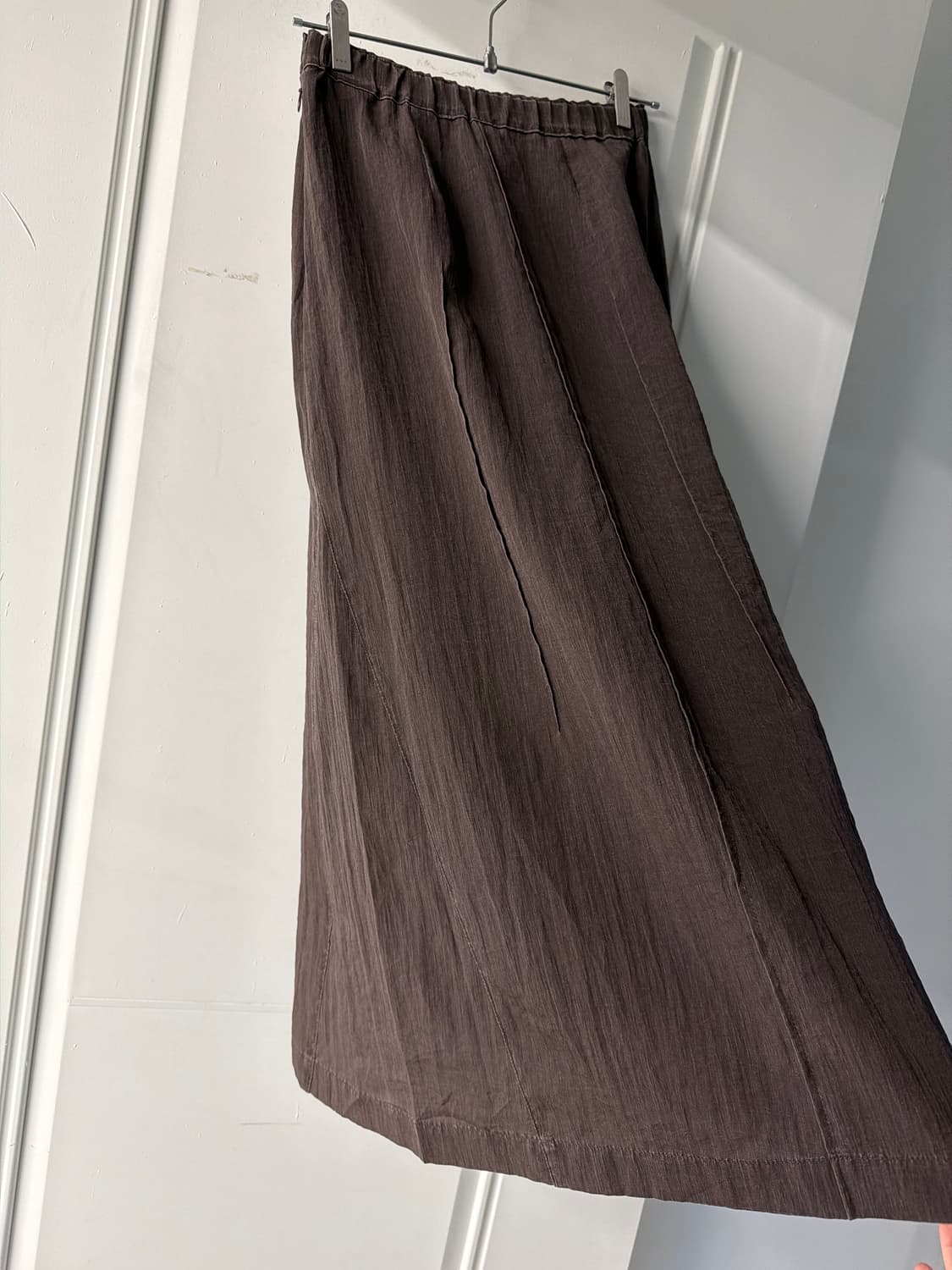 일본빈티지 브라운 글로시 롱스커트 상품이미지6