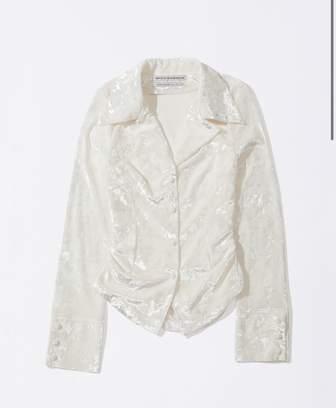 스컬프터 Velour Collar Shirt White 상품이미지2