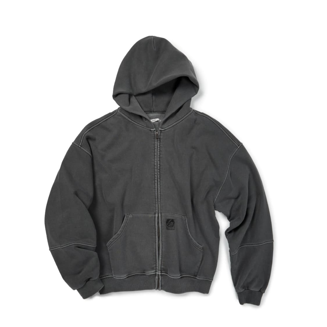 [XL] ETCE GEAR 라벨 후드 집업 차콜 상품이미지2