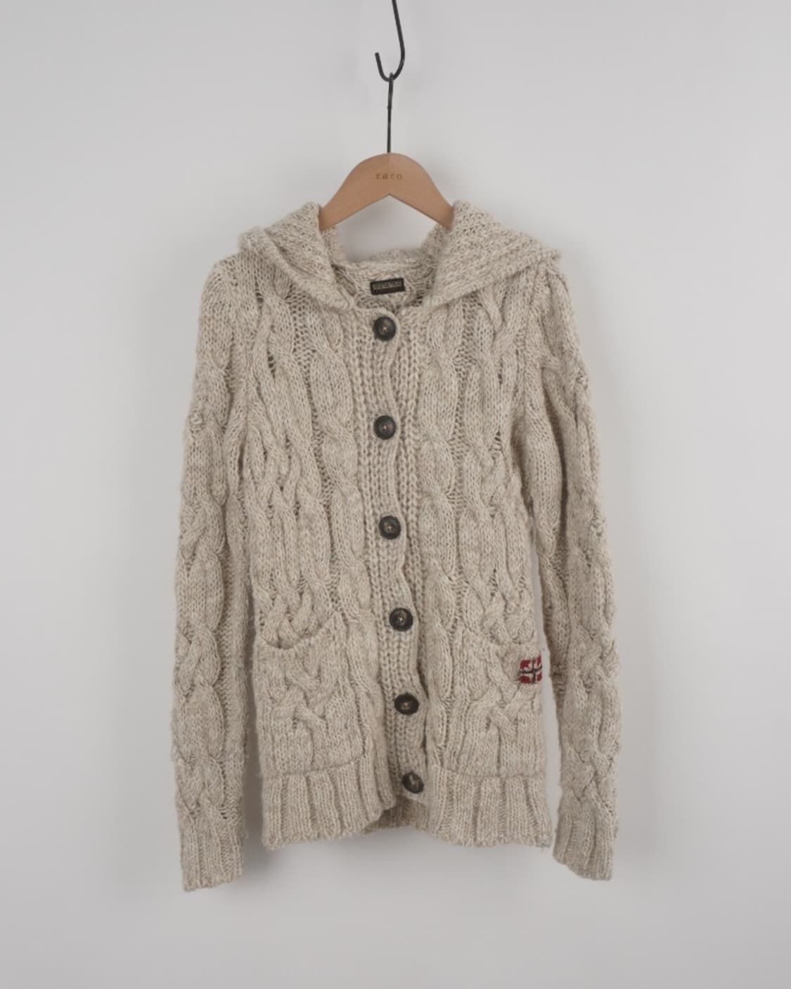 울 알파카 후드 가디건 상품이미지1