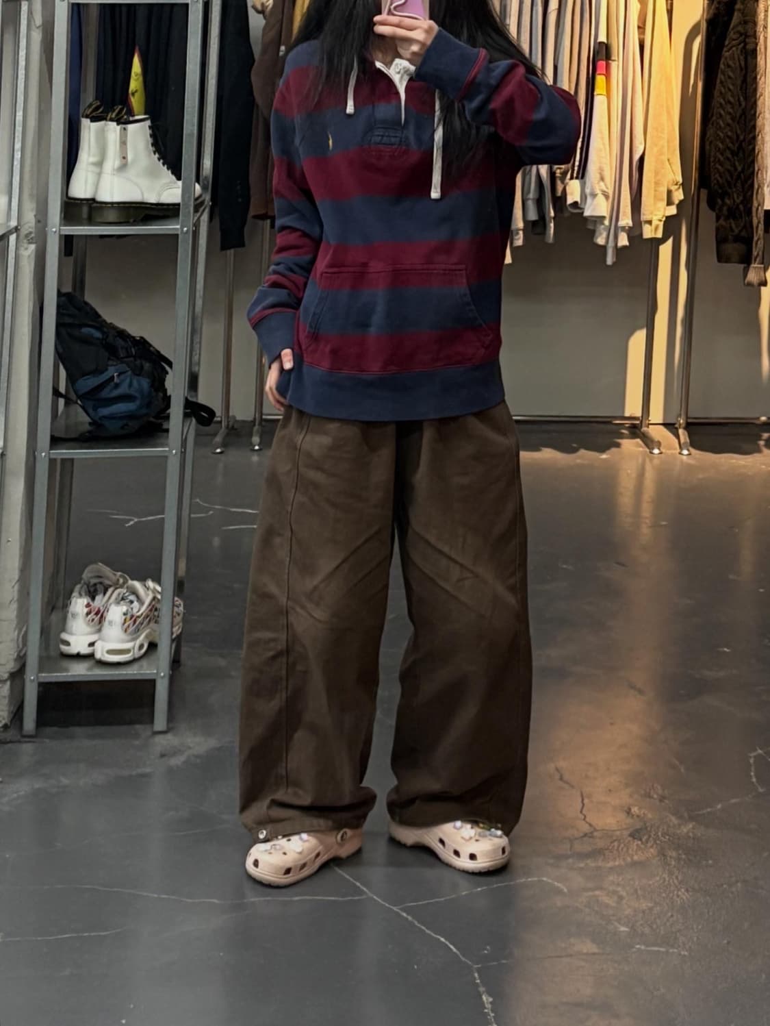 폴로랄프로렌 포니로고 스트라이프 후드럭비셔츠 A2968 상품이미지1