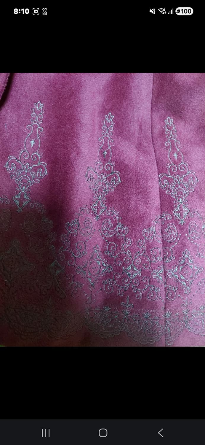 액시즈팜 axes femme 와인색 퍼 자수 롱코트 상품이미지2