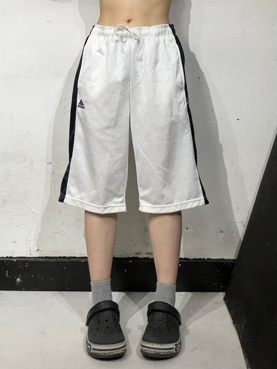 아디다스 화이트 블랙 사이드 라인 버뮤다 반바지 트레이닝 팬츠 L 상품이미지2