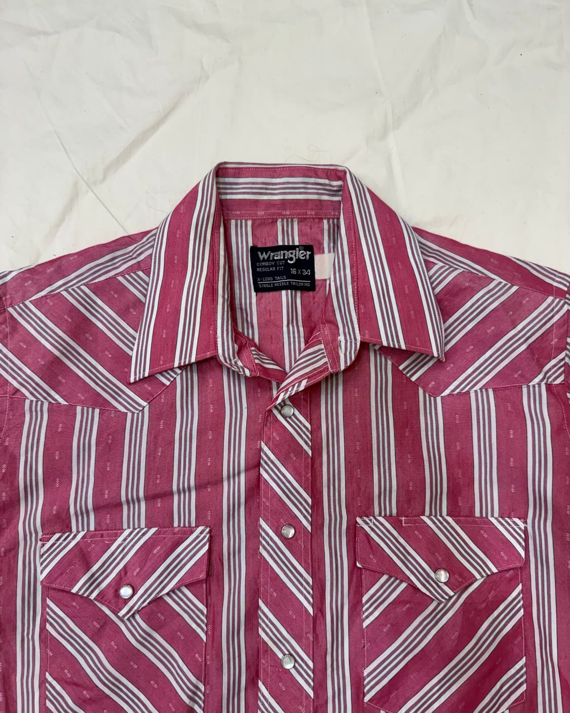 Wrangler Cowboy Cut 핑크 스트라이프 웨스턴 셔츠 상품이미지1