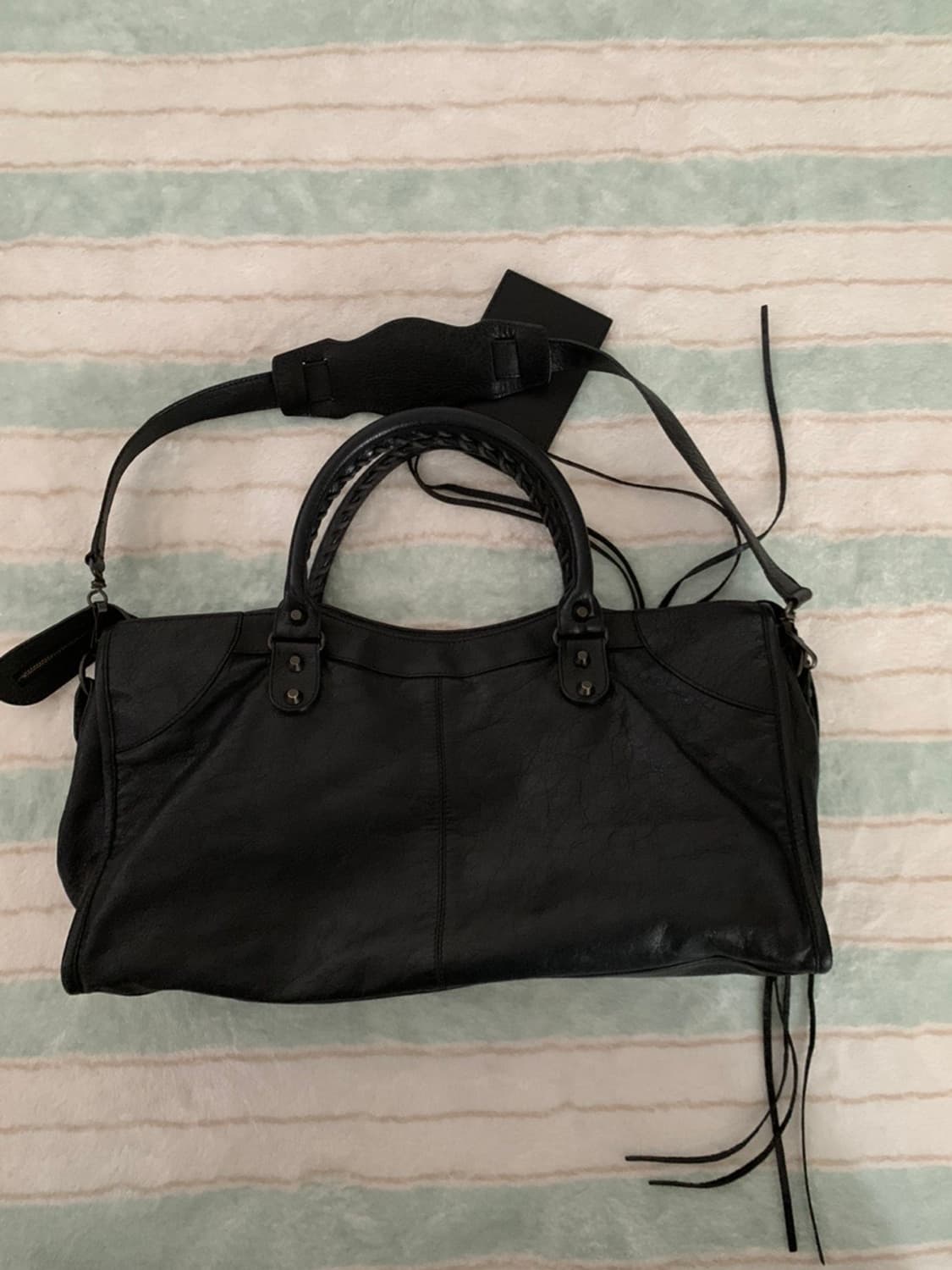 발렌시아가 시티백 모터백 블랙 상품이미지3