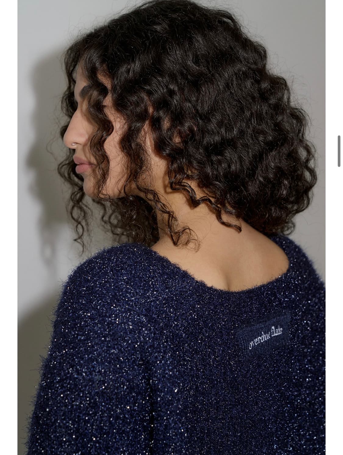 오버듀플레어 글리터 가디건 네이비 상품이미지2