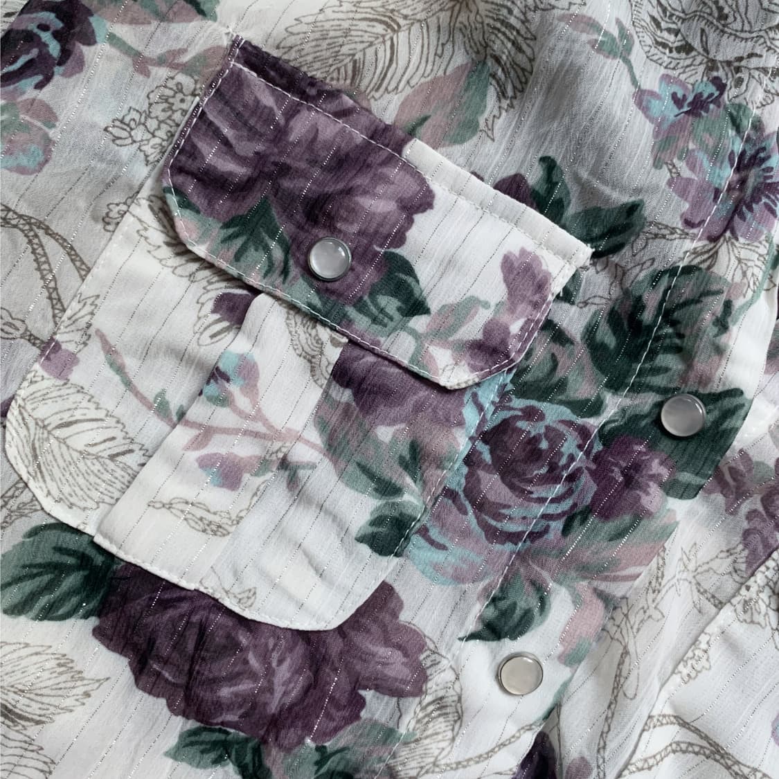 Oriental Flower Pattern Shirt 상품이미지3