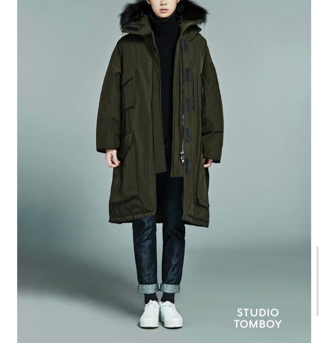 스튜디오톰보이 덕다운 오버핏 야상롱패딩 상품이미지1