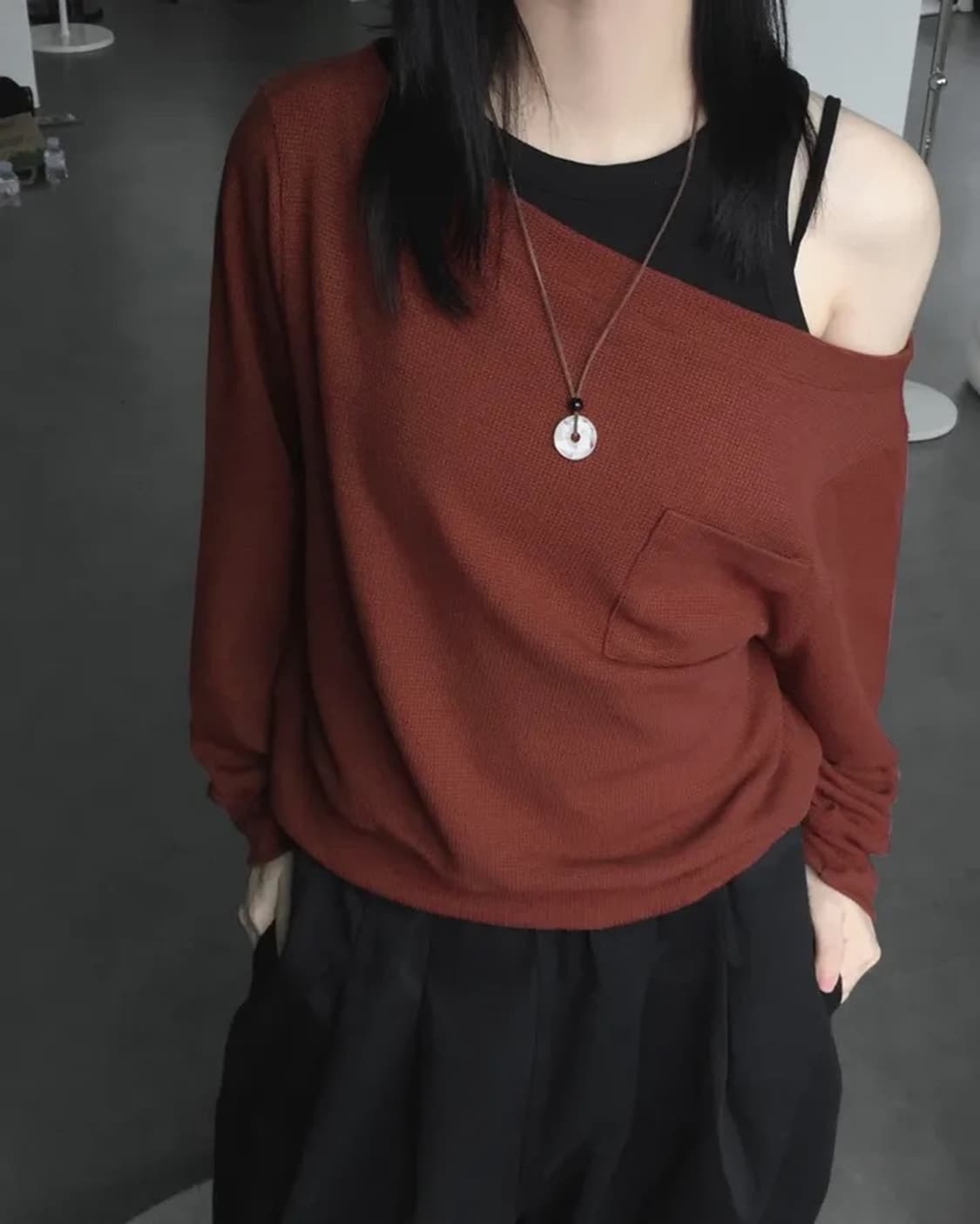 브릭 와플 오프숄더 상품이미지1