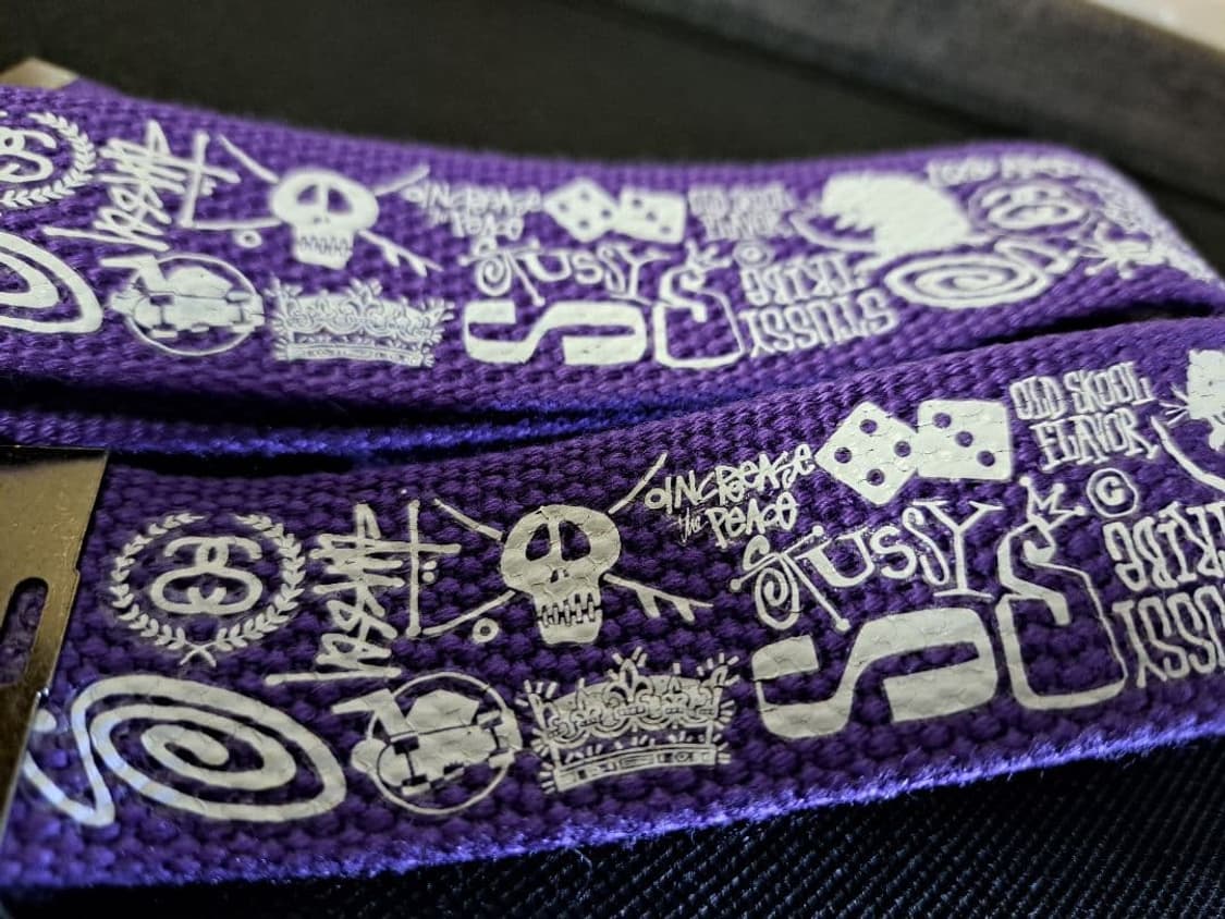 08년도 텐진 챕터구매 스투시 올오버 로고 웹 벨트 퍼플 상품이미지5