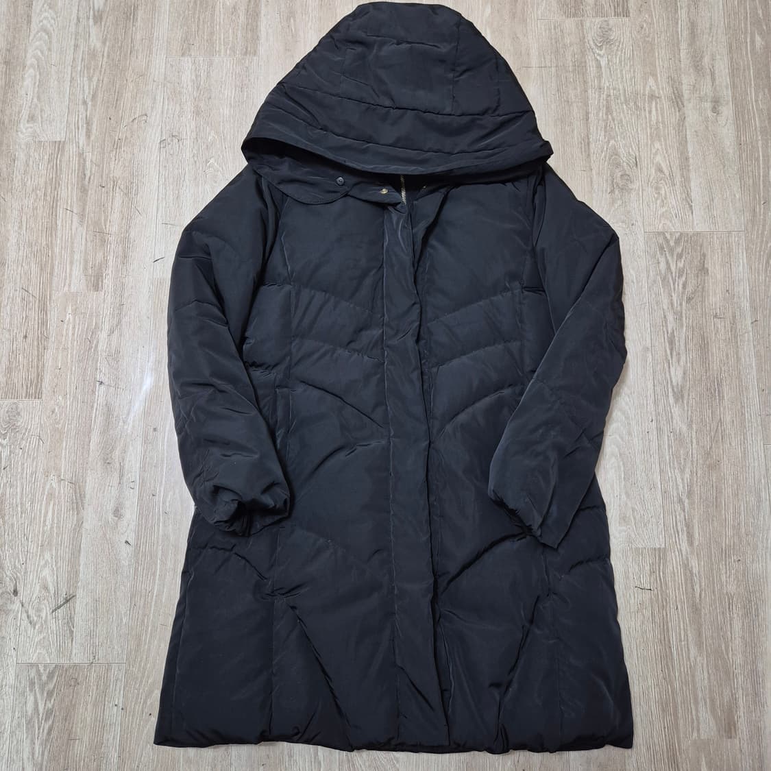 지고트 여성 덕다운 후드 롱패딩 점퍼 상품이미지1