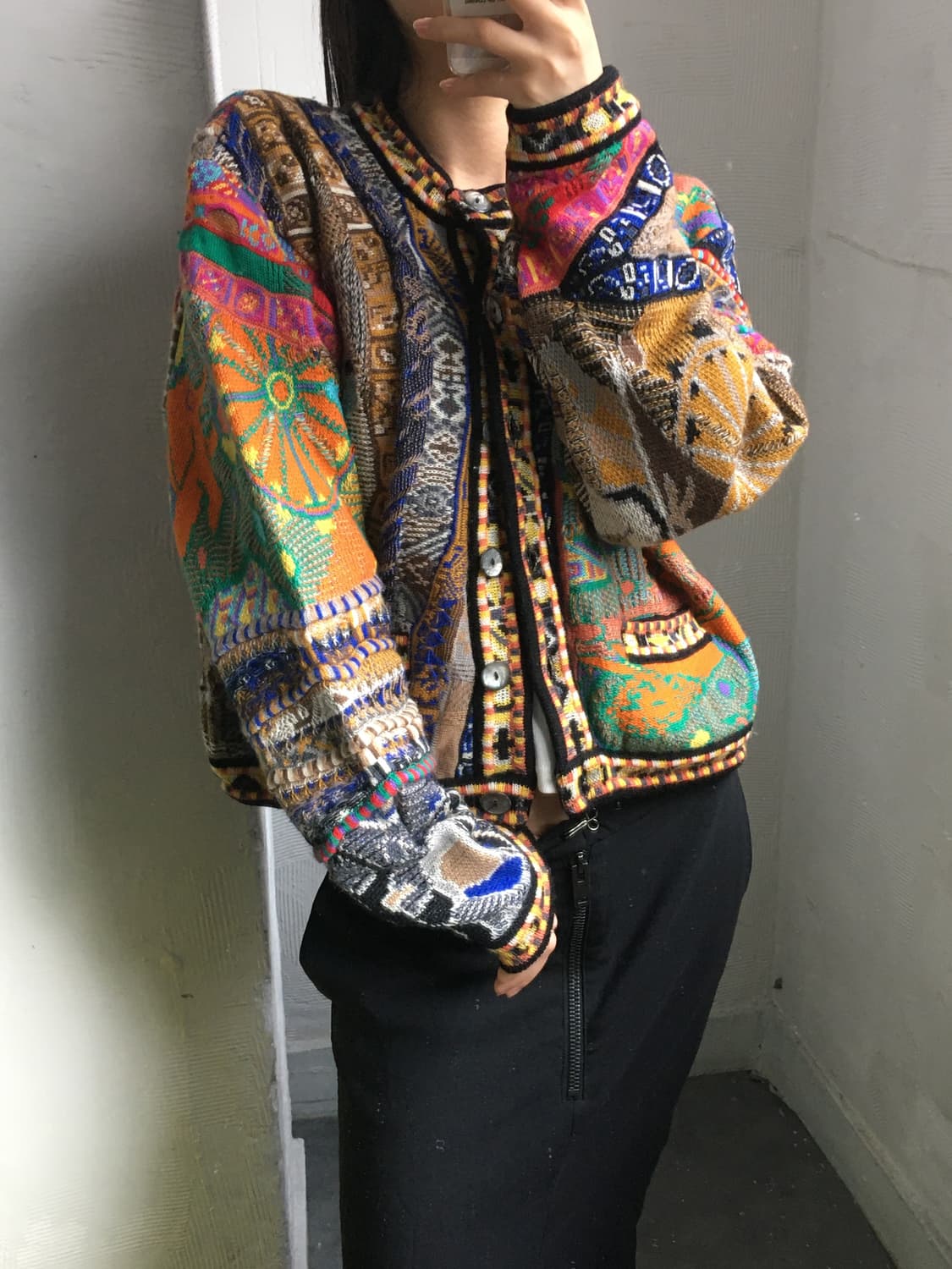 Coogi 쿠지 멀티컬러 케이블 니트 가디건 상품이미지1