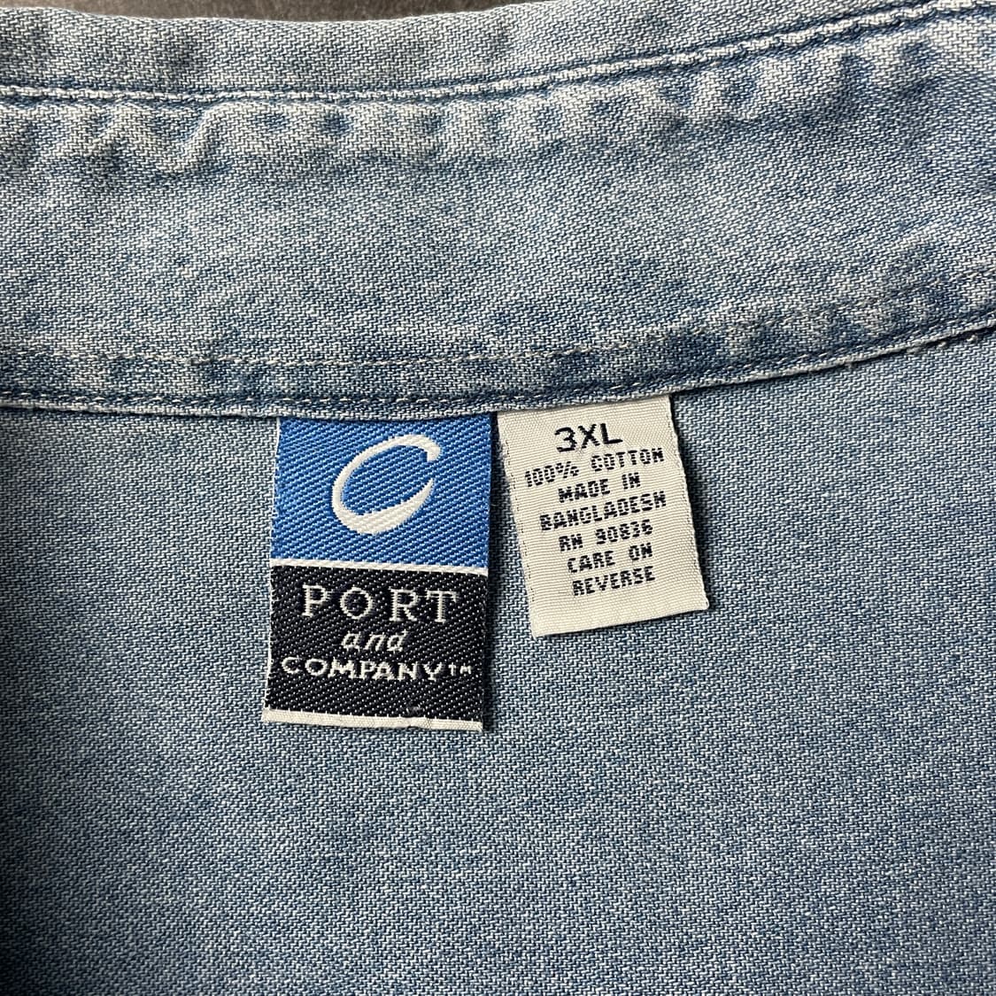 PORT AND COMPANY 빈티지 코튼 데님 셔츠 A00741 상품이미지10