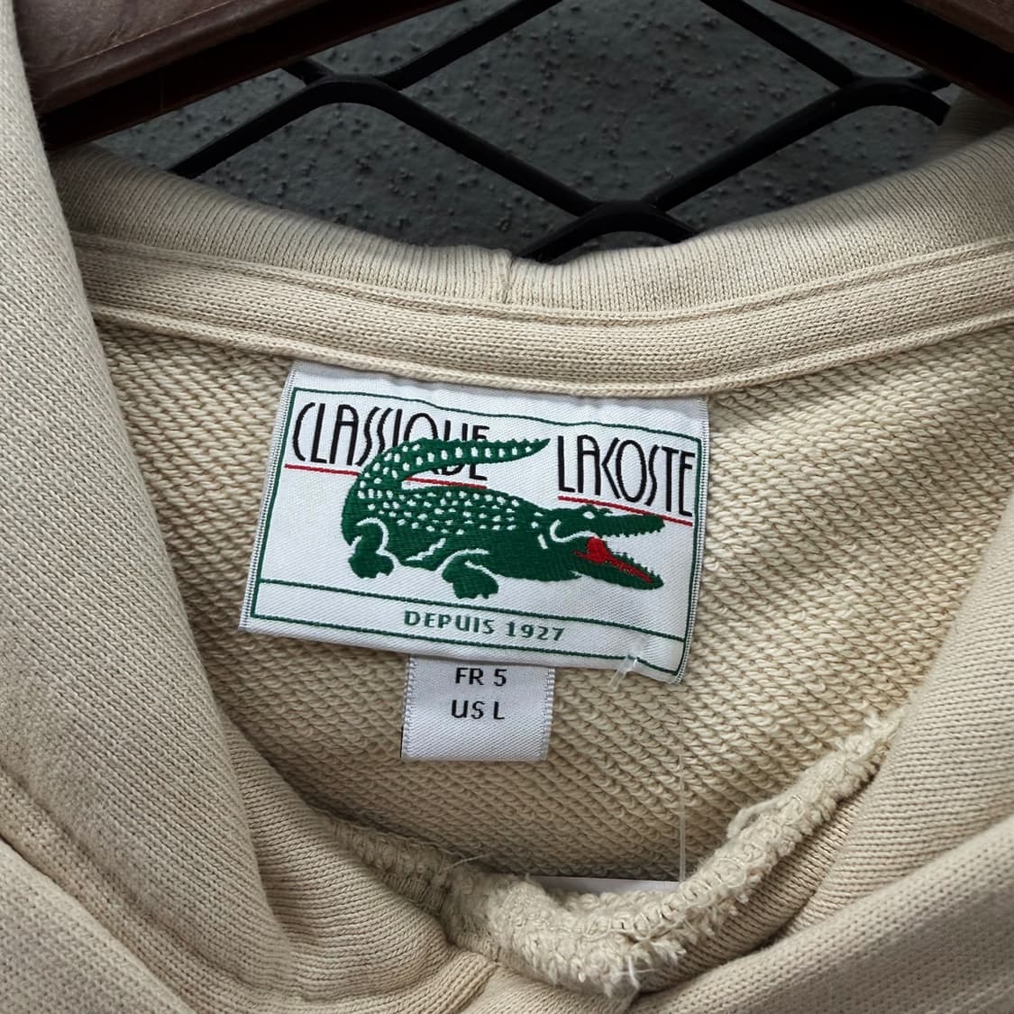 라코스테 로고 코튼후드티 캥거루포켓 패치 리버스위브 빅후드 디테일 상품이미지8