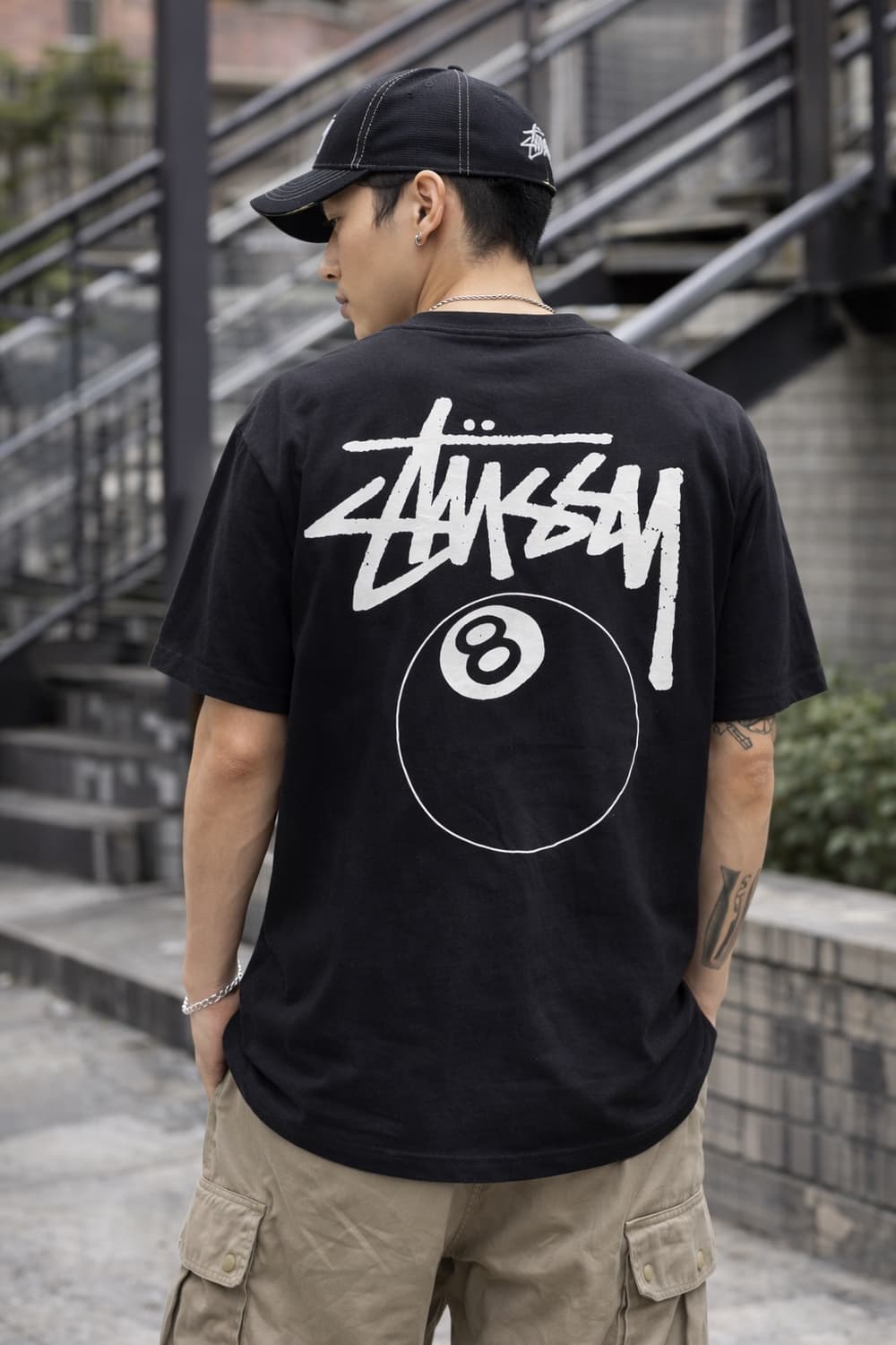 👕 Stussy N4 카모 그래픽 반팔 티셔츠 (Black) 상품이미지2