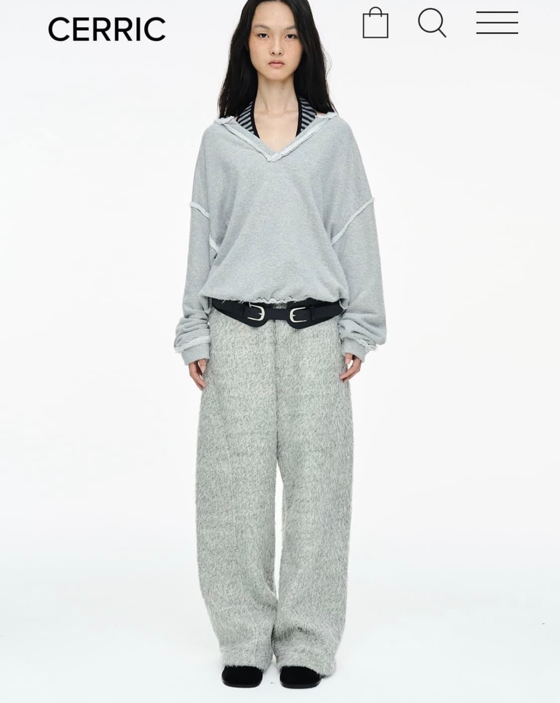 세릭 헤어리 와이드 팬츠 상품이미지1