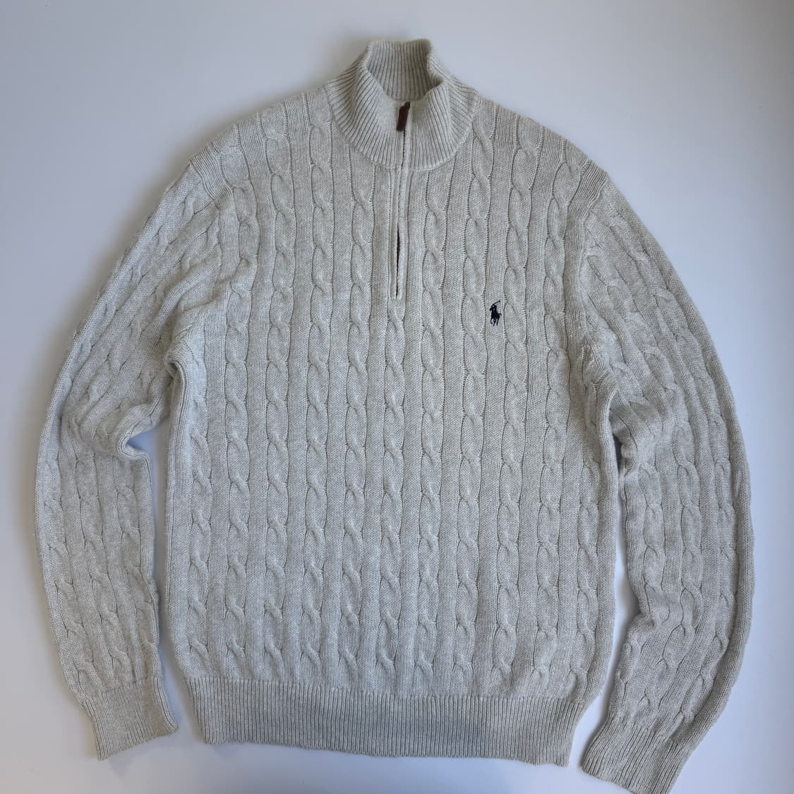 Polo 폴로 랄프로렌 신형 라이트 맬란지 케이블 쿼터집업 니트 상품이미지3