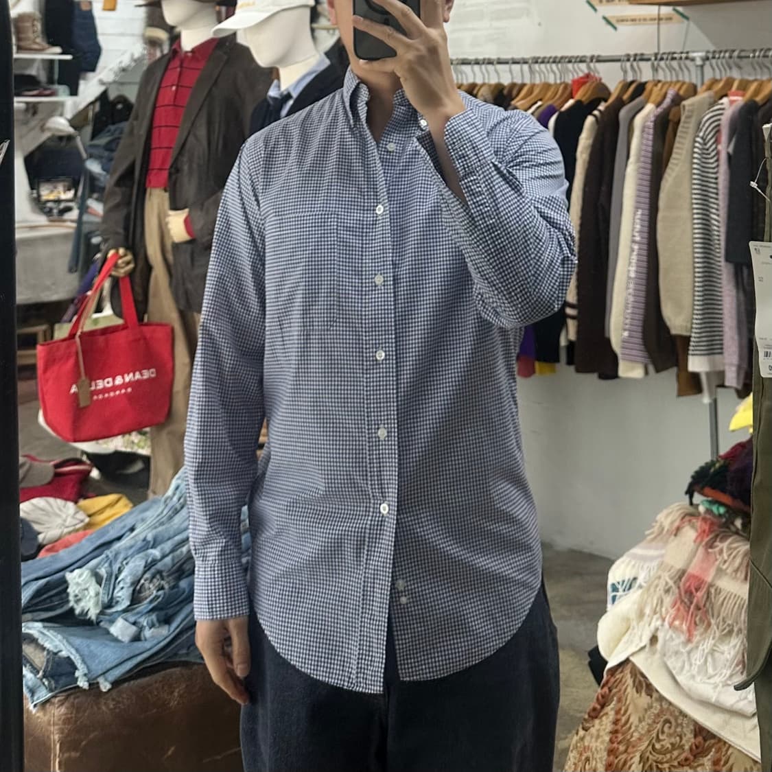 (착용컷) L.L.Bean 체크 셔츠 (남성용 100) 상품이미지3