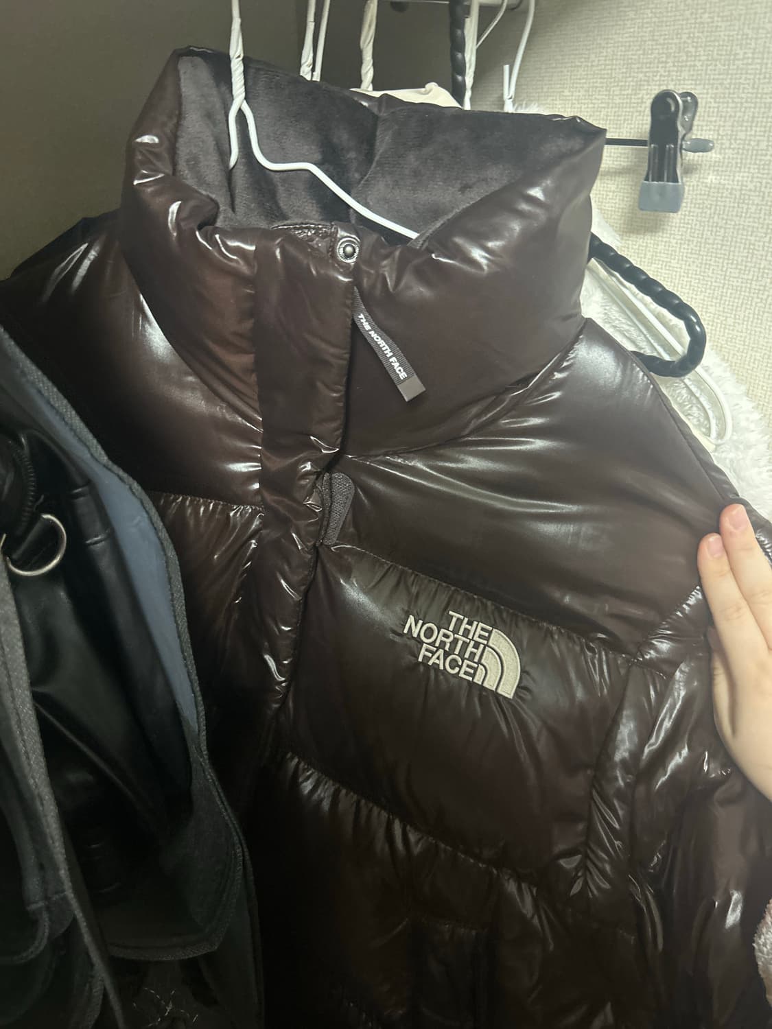 노스페이스 눕시 패딩 브라운 화이트 라벨 네오 퍼피 다운 자켓 상품이미지2